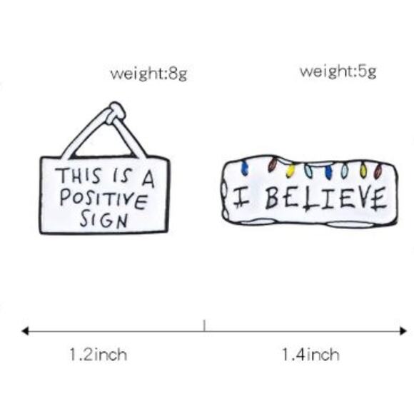 Set of 2 Stranger Things Pins Brooches I Believe - Picture 2 of 4